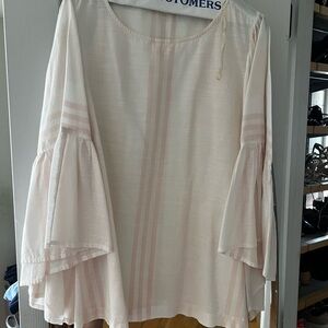 Elegant Cream Blouse with Flared Sleeves